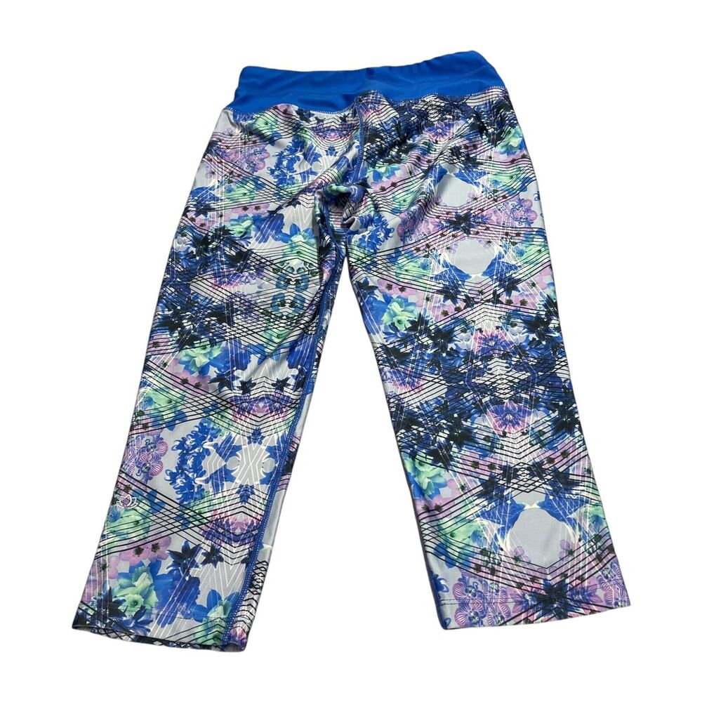PL Movement by Pink Lotus Womens Leggings Women's Small Blue Overlapping V Front - Picture 2 of 7